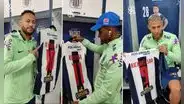 Alianza Lima agasajó a Neymar y jugadores de Brasil con camisetas personalizadas de regalo
