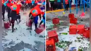 Danzantes no aceptaron resultados de concurso y rompieron botellas de cerveza en Huancayo