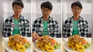 Extranjero queda impactado por enorme plato de POLLO BROASTER de Perú: “¿Esto come una sola persona?”