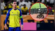 Cristiano Ronaldo 'fusiló' a camarógrafo y lo dejó tambaleando tras fallido remate de tiro libre