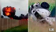 Muere niña al estrellarse un avión contra el auto de su familia durante una exhibición aérea | VIDEO