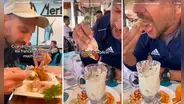 Joven lleva a extranjero a restaurante para que pruebe CEVICHE y él prefiere comerlo con pan