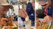 Francés que recorre el Perú asombra al probar ceviche y leche de tigre con pan: "Era con el adobo"