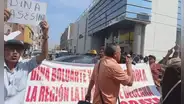 Decenas de ciudadanos protestan por llegada de Dina Boluarte y sus ministros a Trujillo