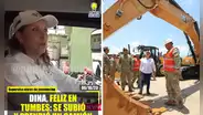 Boluarte subió a camión en Tumbes para supervisar obra y genera controversia: "Solo para la foto"