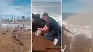 Lanza cenizas de su abuelo al mar, pero viento frustra su despedida: “Lo llevará en el corazón y los pulmones”