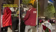 Peruanos limpiaron las calles de Chile luego del banderazo y en redes reclaman: “Ah, pero en Lima”