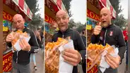 Extranjero prueba cachanga con miel en el parque KENNEDY y queda fascinado: “Me gusta mucho”