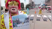 Payasito Chaparrón sorprende al pintar señales de tránsito en 3D en Puno ante falta de estas