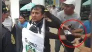 Junín: jefe policial arrancó bandera de luto a ciudadano que protestaba por llegada de Boluarte
