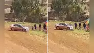 Rally Caminos del Inca 2023: piloto casi atropella a hombre en la etapa Lima-Huancayo