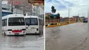 Puno: vehículos y calles se inundaron tras intensas lluvias en Juliaca
