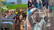 Metro de Lima: usuarios destruyen mobiliario de estación Bayóvar por incidente en sistema de ingreso