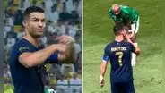 Cristiano Ronaldo 'pidió' cambio de árbitro y mandó a callar a hinchas que le cantaron "Messi"