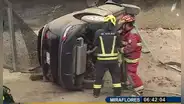 Accidente en Miraflores: camioneta se vuelca tras impactar contra acantilado de la Costa Verde