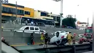 Accidente Javier Prado: auto se vuelca en la Vía Expresa