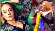 ¡Con orgullo! Adele emociona a fans al lucir la bandera de Venezuela en su concierto en Las Vegas