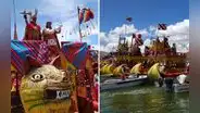 Recrean salida de fundadores del imperio incaico Manco Cápac y Mama Ocllo del lago Titicaca