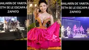 Bailarín de Yarita Lizeth hace salto prohibido y su zapato salió volando: público se lo devolvió