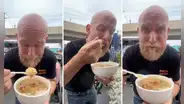 Extranjero en Perú prueba tocosh en Gamarra y tiene peculiar reacción: “Es raro, pero saludable”