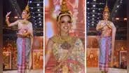 Luciana Fuster deslumbra en desfile con impactante traje típico tailandés: mira su increíble pasarela