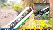 Accidente en Chosica: cúster del Chosicano cae a canal de regadío y deja más de 20 heridos