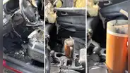 ¿Se sacó la lotería? Mujer muestra su auto quemado, pero curioso detalle hizo que le regalen uno nuevo