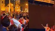 Apagan transmisión del partido Perú vs. Venezuela en plaza de Armas por pelea entre hinchas