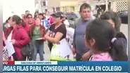 SJM: padres de familia denuncian largas colas para obtener un cupo de matrícula en colegios