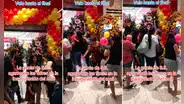 Captan a clientes arrancando flores de arreglos en plena inauguración del Mall Aventura de SJL