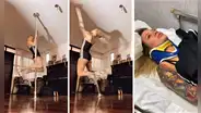 Leslie Shaw sufre fuerte caída mientras bailaba pole dance: "Uno de los sustos más grandes de mi vida"