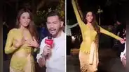 Luciana Fuster es ignorada por periodista en Bali, pero se 'roba' miradas bailando marinera