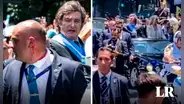 Agreden a Javier Milei: lanzan botellazo y hieren a miembro de seguridad durante asunción