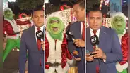 Periodista ecuatoriano es interrumpido por el ‘Grinch’ durante transmisión en vivo: "Se van a quedar sin Navidad”