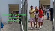 Hombre bebe de más en fiesta de Navidad, gana un pavo en sorteo y sus amigos lo llevan a recibir su premio