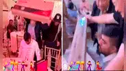 Se queda dormido en fiesta, gana una TV y sus amigos lo despiertan para que reciba su premio