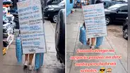 Peruana encuentra innovadora forma de promocionar venta de comida ambulatoria: “Gran emprendedora”