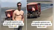 Joven de EE. UU. en Perú visita la playa y ve pasar una mototaxi en la orilla del mar: "Quería ser aesthetic"
