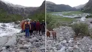 ¡Glaciar se desprende en Áncash! Caída provocó desborde de río y muerte de 2 animales