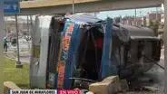 San Juan de Miraflores: camión cisterna que transportaba combustible se vuelca y deja 2 heridos