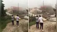 El preciso instante en que un alud arrasa puente recién inaugurado en Argentina