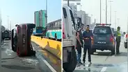 Panamericana sur: camioneta se vuelca, sale volando y conductor resulta ileso
