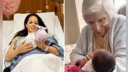 Melissa Klug compartió tierno encuentro de su hija recién nacida y su bisabuela: "Mis amores"