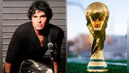 Pedro Suárez - Vértiz y la vez que compuso la canción oficial para una Copa del Mundo de la FIFA