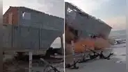 Tumbes: fuerte oleaje provocó el colapso de una casa en playa Zorritos