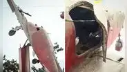 Comas: avioneta colocada en homenaje a la escuela de aviación de Collique a punto de caer