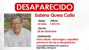 Callao: adulto mayor desaparece tras salir a correr y familia pide ayuda para dar con su paradero