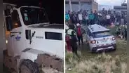 Padre de familia muere tras choque entre camioneta y volquete en Puno