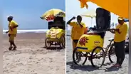 Heladero asombra al cantar y bailar en las playas de Camaná, en Arequipa: “No sé si vende helado o chela”