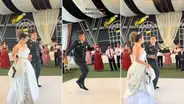 Policía la rompe en la coreografía de caporales en su matrimonio: “El novio bien alegre”